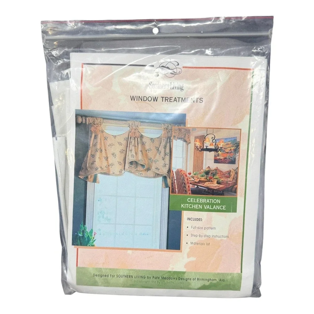 Vintage Southern Living Celebration Kitchen Valance Sewing Pattern Cut Complete